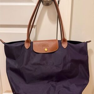Longchamp Brown and Purple Tote Bag